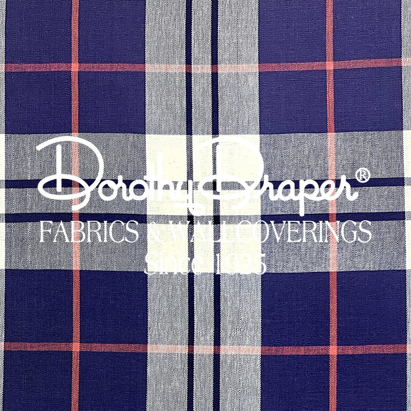 Saunders Plaid Blue/Red Fabric