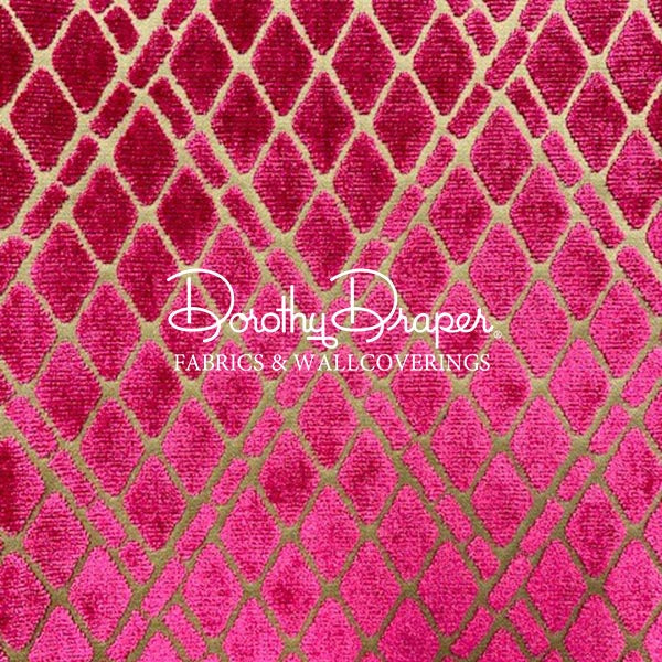 Montrose Cut Velvet Raspberry Fabric