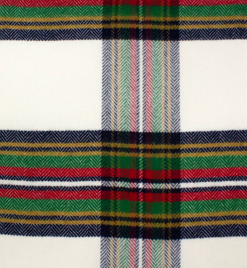 Lambswool Throw - White and Red Large Plaid