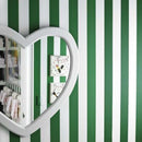 Draper Stripe - Tennis Green Wallpaper