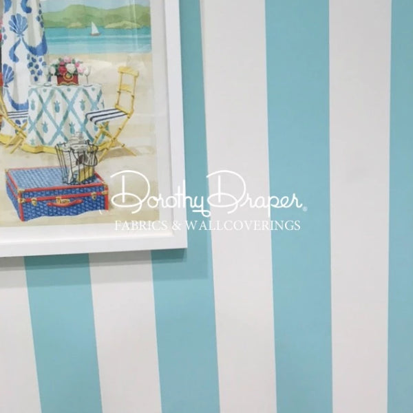 Draper Stripe - Light Blue Wallpaper