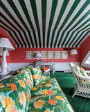 Draper Stripe - Tennis Green Wallpaper