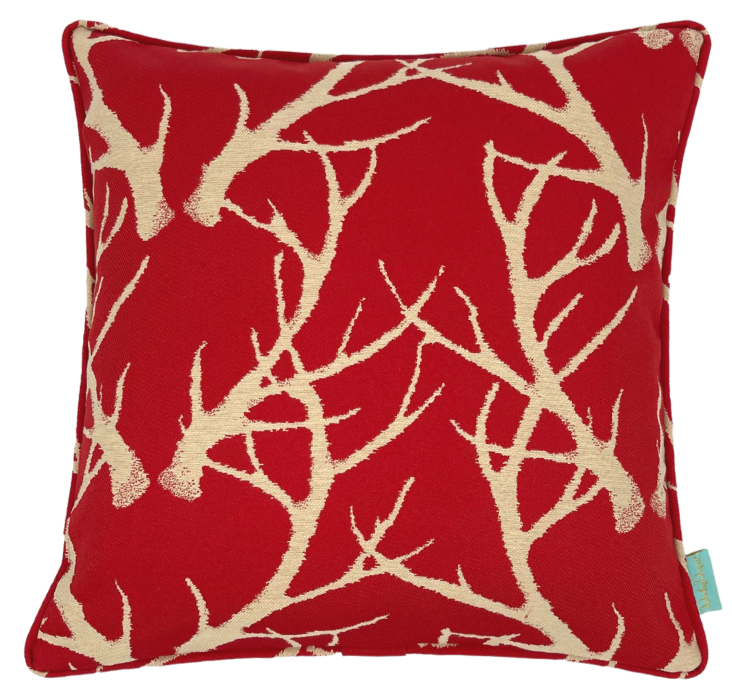 Throw Pillow~Antlers in Red