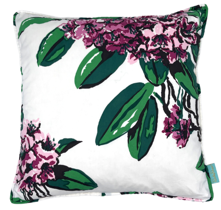 Throw Pillow~Rhododendron in White