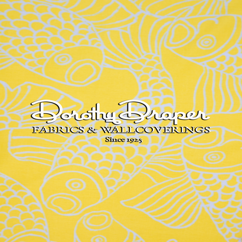 Big Fish Yellow & Light Blue Fabric