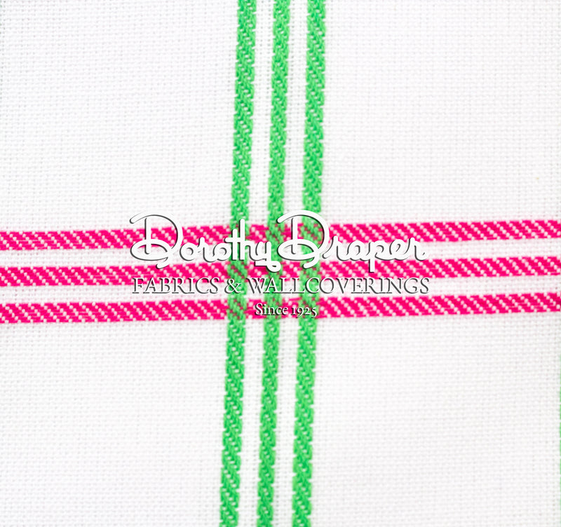Cooper Plaid Green & Raspberry Fabric