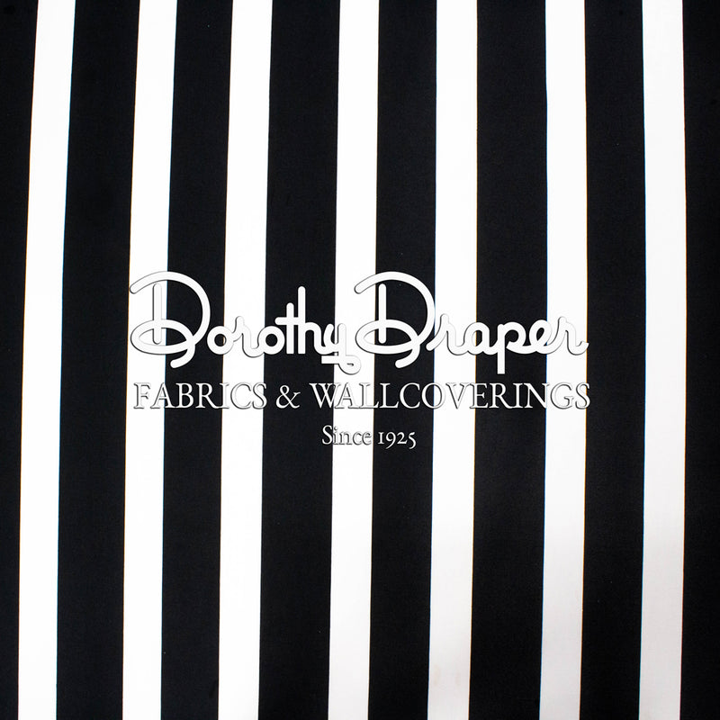 Draper Stripe Black Fabric