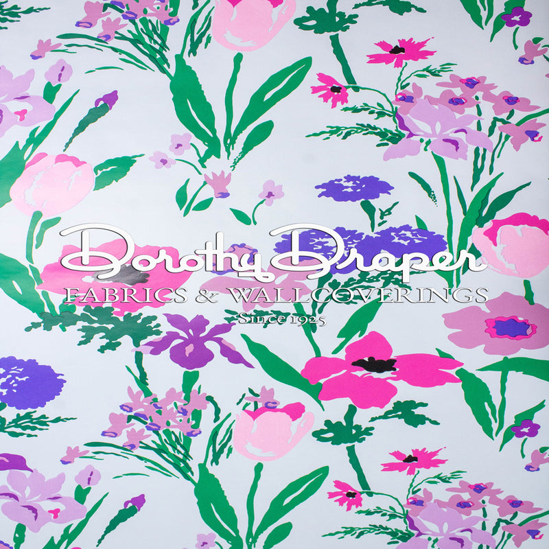 Les Fleures de Toulon - Purple /Aqua Wallpaper