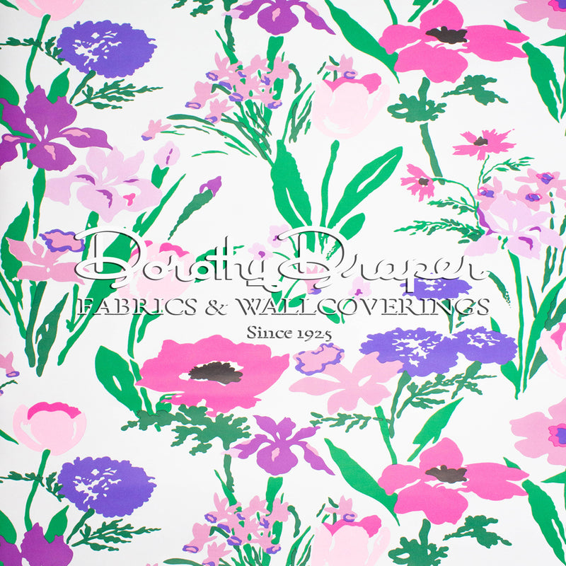 Les Fleures de Toulon Purple & White Wallpaper