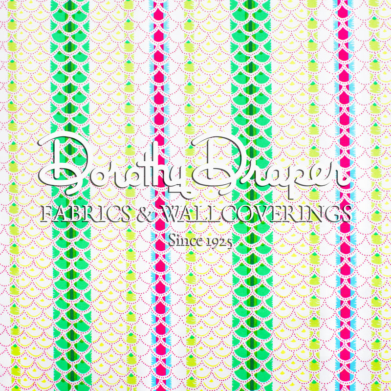Rainbow Trout Magenta & Green Fabric