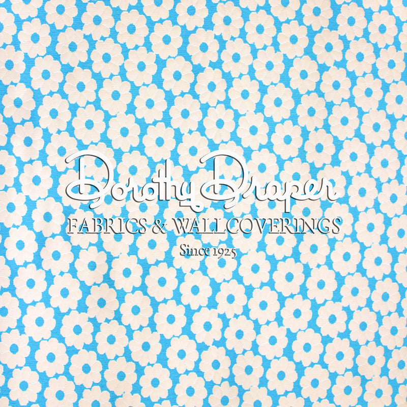 Summer Daisy Aqua Fabric