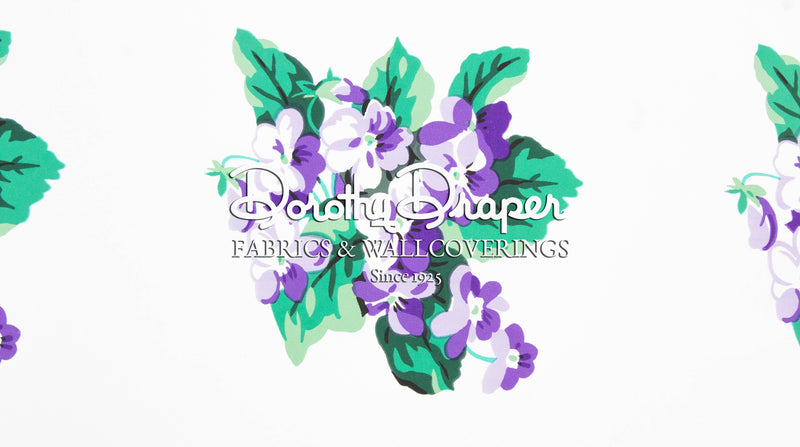 Sweet Violets Purple & White Wallpaper