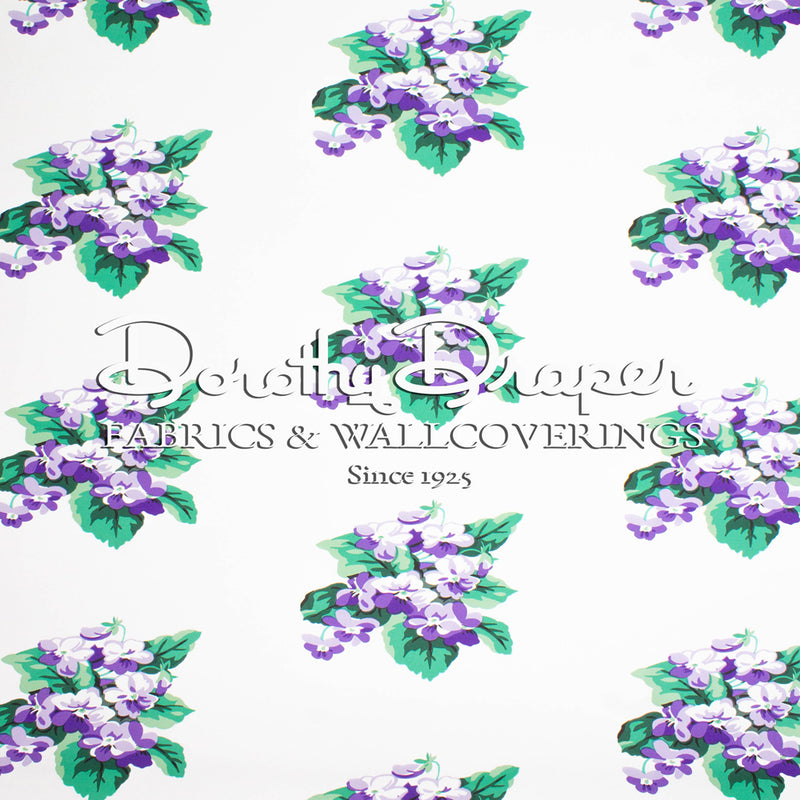 Sweet Violets - Purple/White Wallpaper
