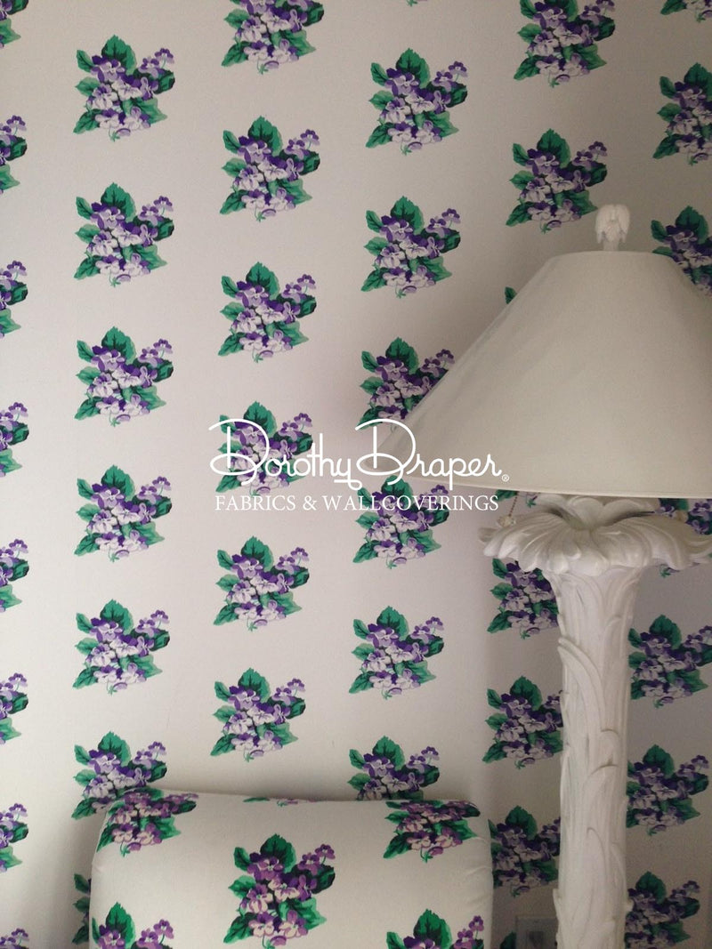 Sweet Violets - Purple/White Wallpaper