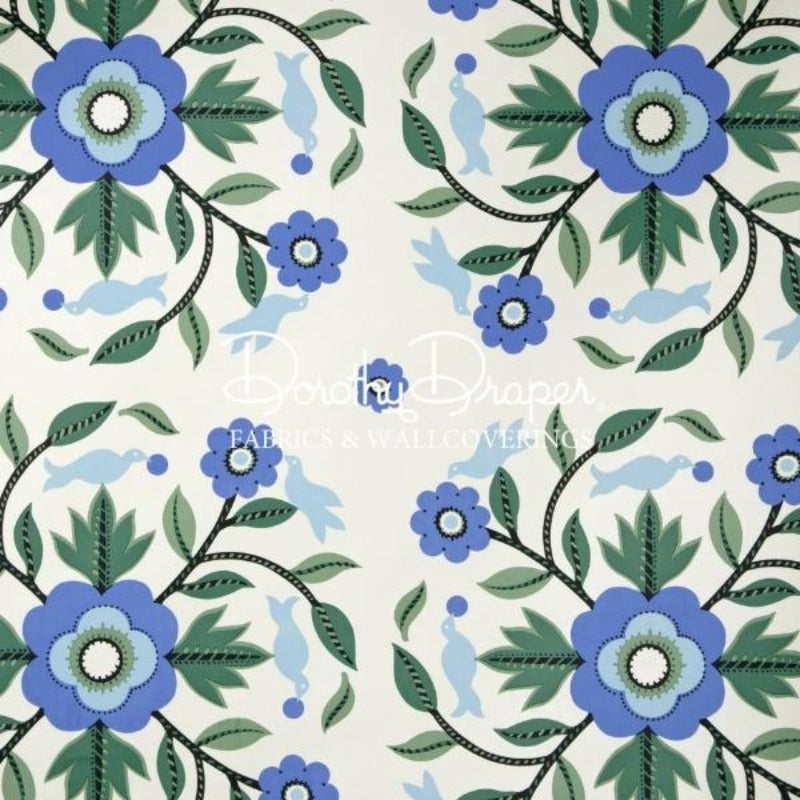 Kate’s Mountain Quilt - Green & Blue Wallpaper