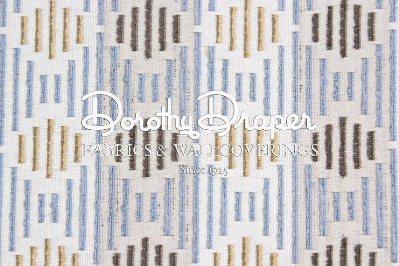 Woodlawn Strike Blue Driftwood Fabric
