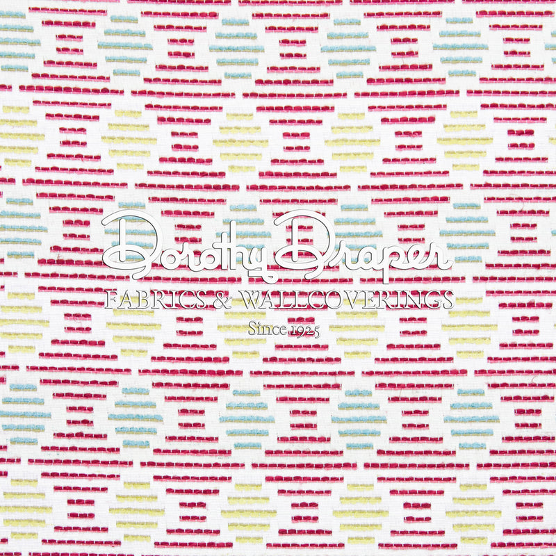 Woodlawn Strike Raspberry & Mint Fabric